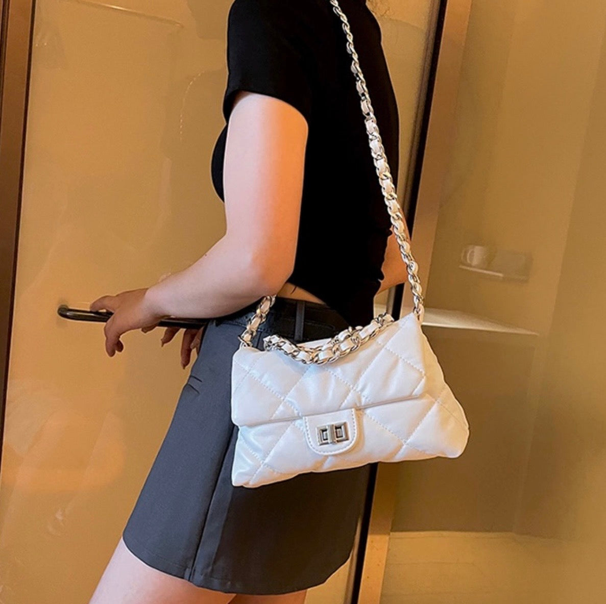 CARTERA BANDOLERA METALIZADA