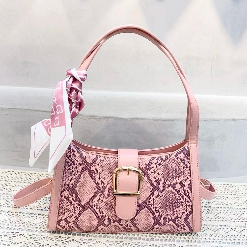 Cartera de hombro animal print mujer en color rosa