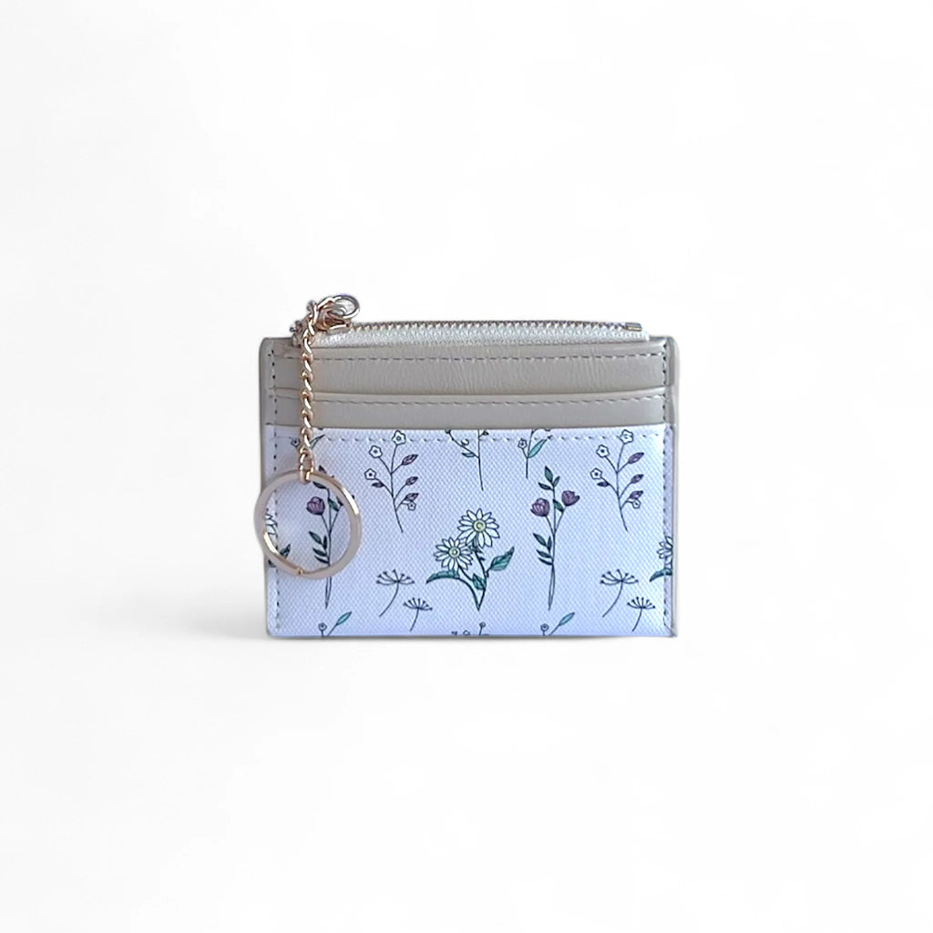 Tarjetero flores café