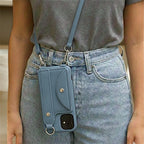 Case de celular con correa tipo bandolera. 