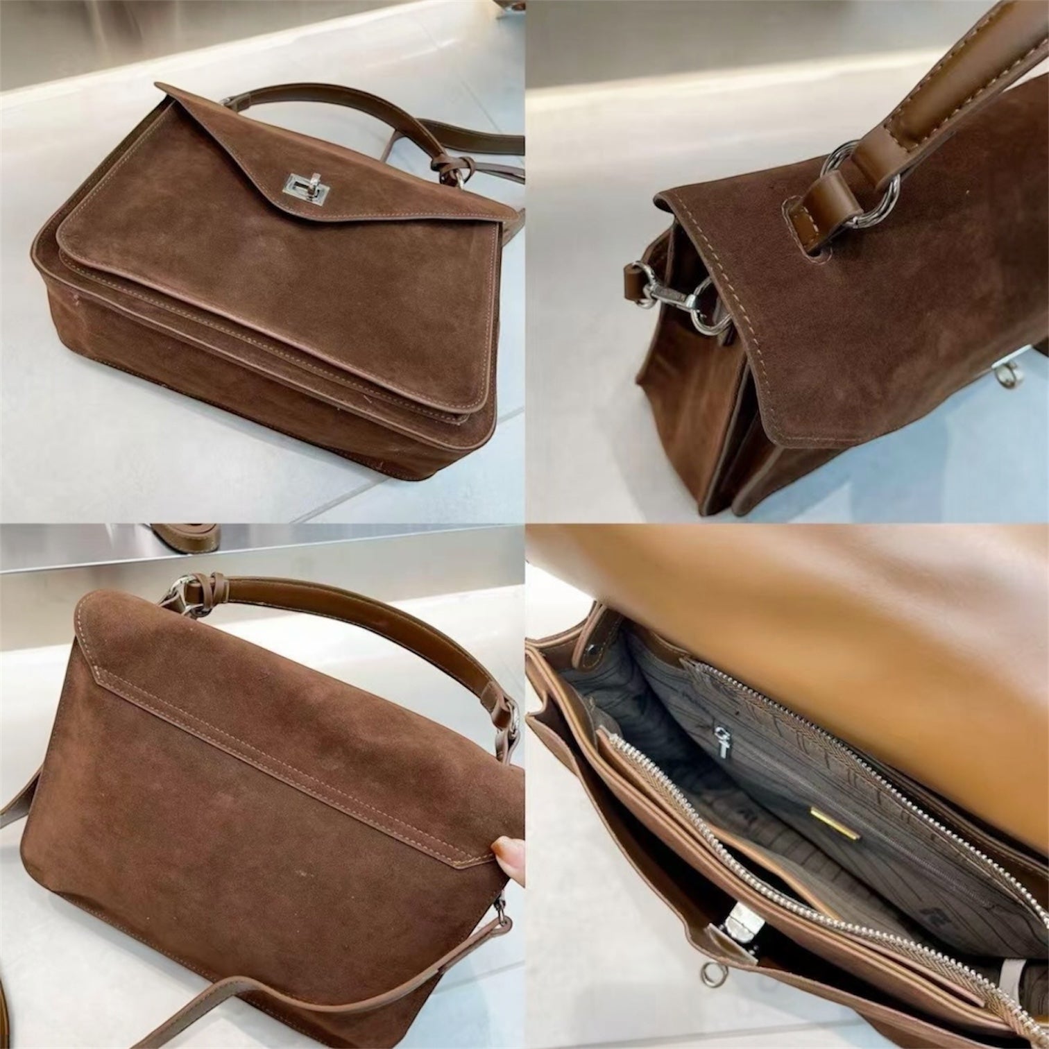 CARTERA SOBRE DE GAMUZA ELEGANTE