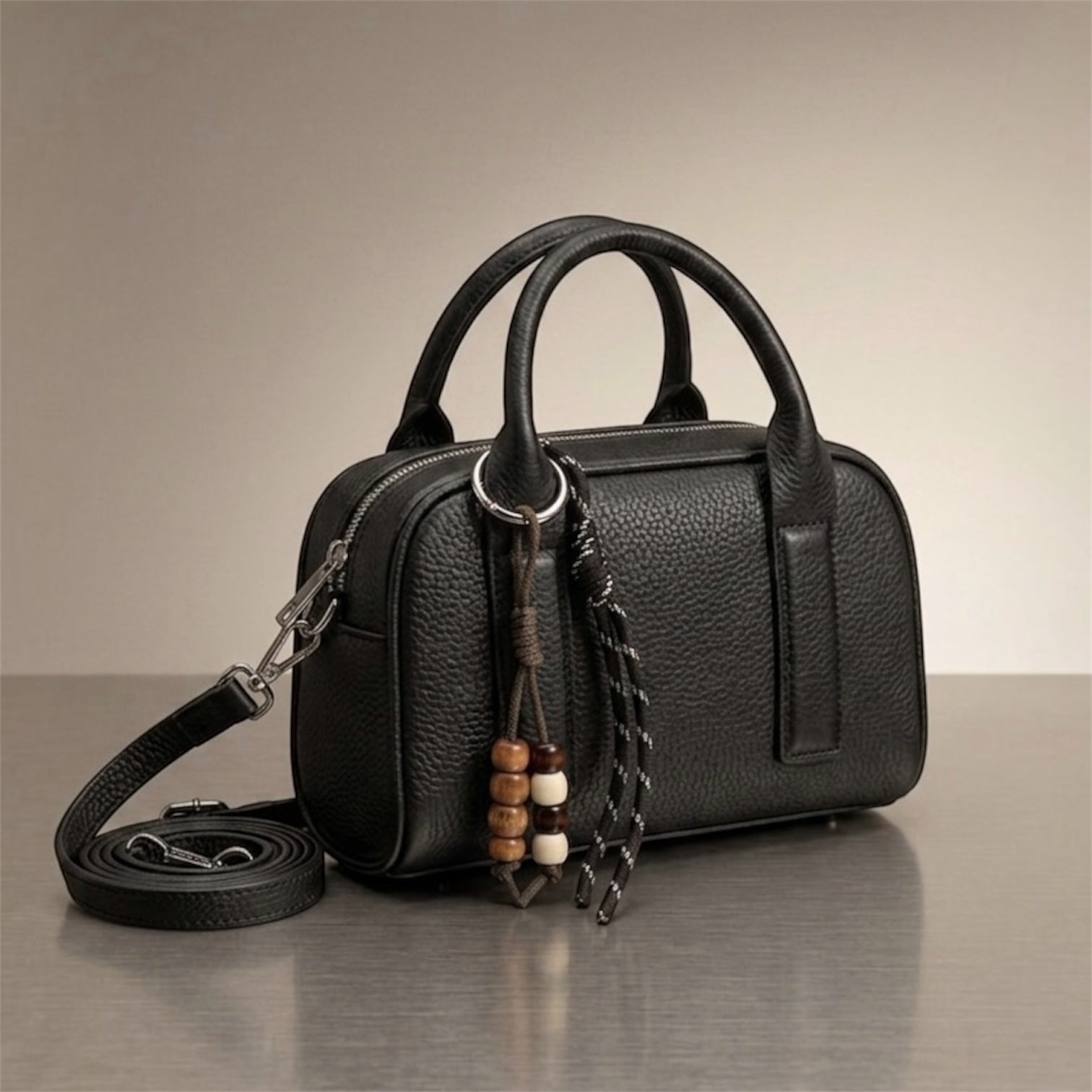 CARTERA BAÚL CON COLGANTE VIRAL