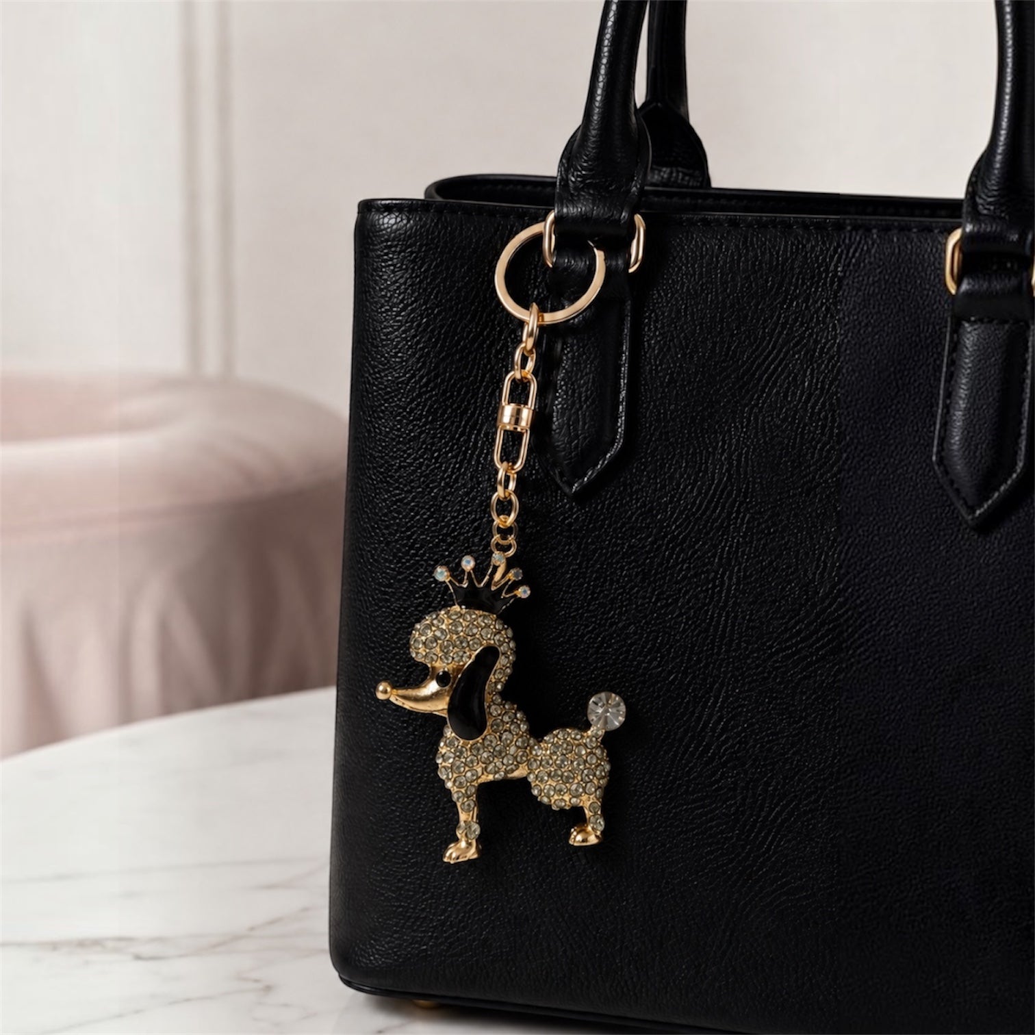 CHARM COLGANTE - POODLE REAL CRISTALES